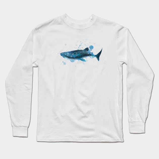 Whale Shark Watercolor Long Sleeve T-Shirt by CoconuTacha